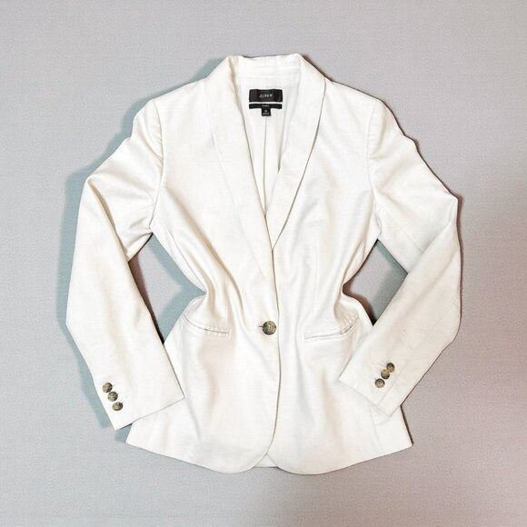 J. Crew Parke Linen Blazer White Women's Size 0 - Picture 3 of 8